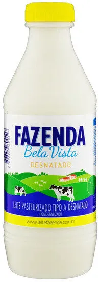 Leite Pasteurizado Homogeneizado Tipo A Desnatado Fazenda Bela Vista Garrafa 1l