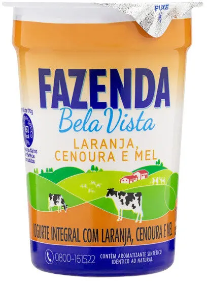 Iogurte Integral Laranja, Cenoura E Mel Fazenda Bela Vista Copo 170g