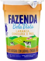 Iogurte Integral Laranja, Cenoura E Mel Fazenda Bela Vista Copo 170g