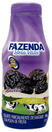 Iogurte Parcialmente Desnatado Ameixa Fazenda Bela Vista Garrafa 500g