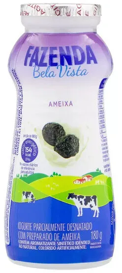 Iogurte Parcialmente Desnatado Ameixa Fazenda Bela Vista Frasco 180g
