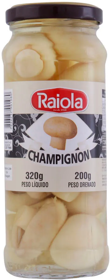 Cogumelo Champignon Em Conserva Inteiro Raiola Vidro 200g