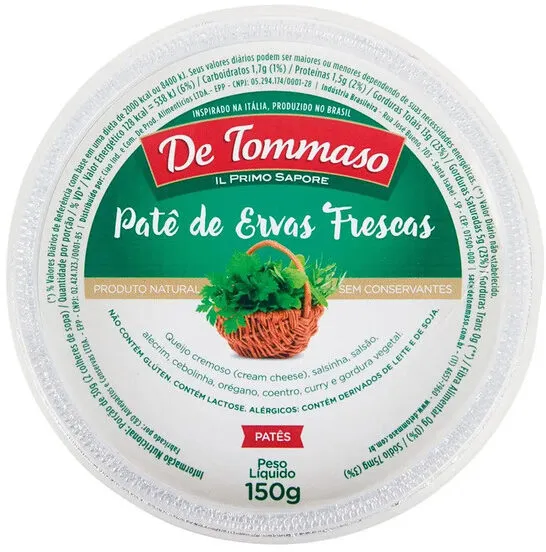 Pate Tommaso Queijo C/ervas 150g
