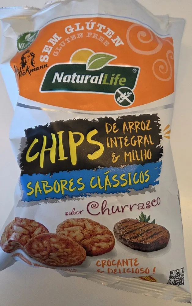 Chips de arroz integral e milho