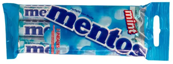 Confeito Menta Mentos Pacote 112,5g 3 Unidades