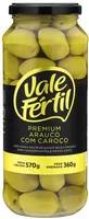 Azeitona Verde Em Conserva Arauco Com Caroço Vale Fértil Premium Vidro 360g