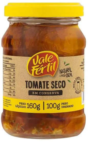 Tomate Seco Em Conserva Vale Fértil Vidro 100g
