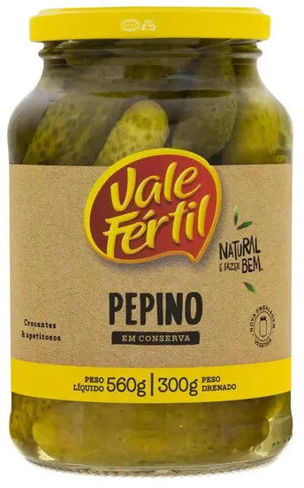 Pepino Em Conserva Vale Fértil Vidro 300g