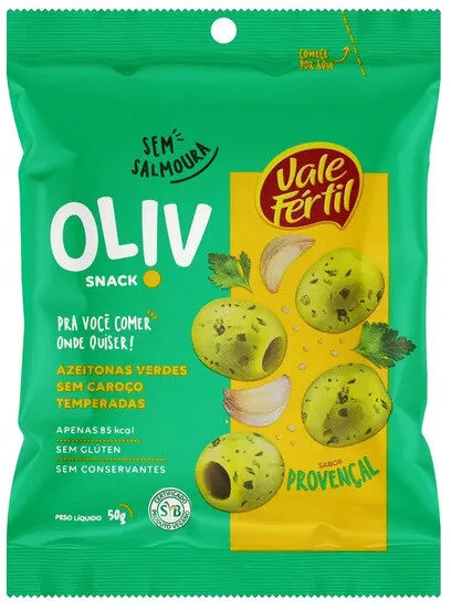 Snack De Azeitona Verde Provençal Vale Fértil Oliv Pacote 50g