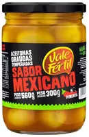 Azeitona Verde Em Conserva Graúda Mexicano Vale Fértil Vidro 300g