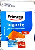 Iogurte parcialmente desnatado com preparado de mel