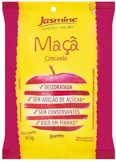 Maçã Seca Crocante Jasmine Pacote 40g