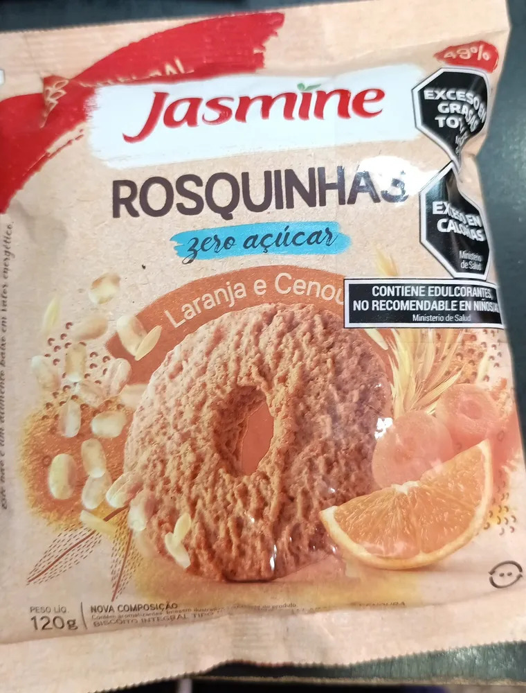 Biscoito Rosquinha Vegano Integral Coco Zero Açúcar Jasmine Pacote 120g