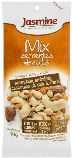 Mix De Sementes E Nuts Jasmine Pacote 40g