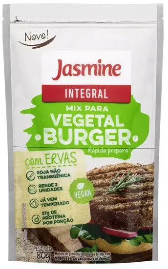 Mix Para Vegetal Burger Com Ervas Integral Jasmine Pacote 80g