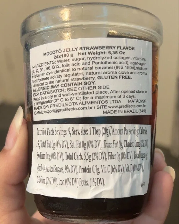 Geleia De Mocotó Morango Predilecta Copo 180g