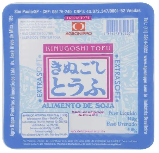 Alimento De Soja Kinugoshi Tofu Agronippo 400g