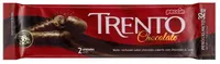 Wafer Recheio Chocolate Cobertura Chocolate Ao Leite Trento Pacote 32g