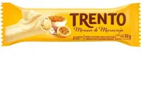 Wafer Recheio Mousse De Maracujá Cobertura Chocolate Branco Trento Pacote 32g