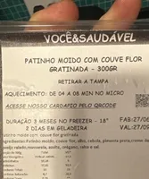 Patinho Moido com couve flor gratinada