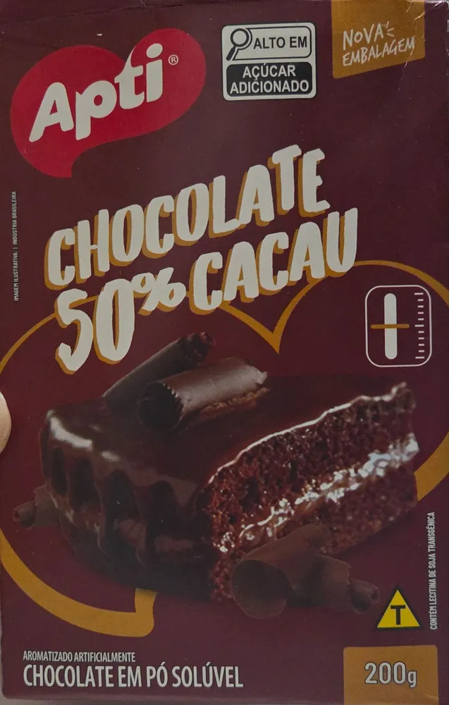 Chocolate em pó solúvel 50% cacau