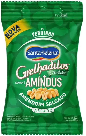Amendoim Torrado Salgado Sem Pele Amíndus Pacote 200g