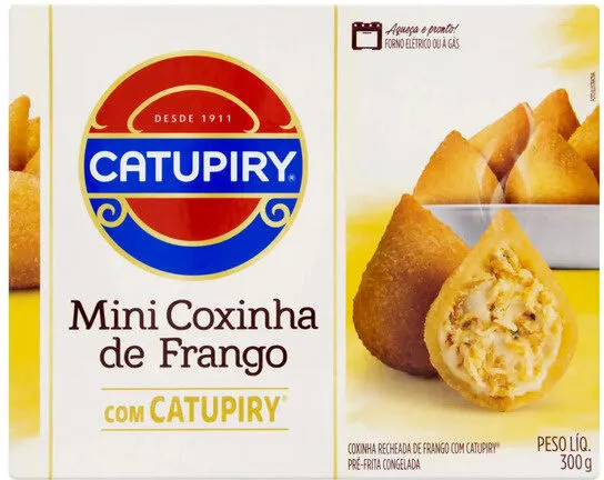 Mini Coxinha Congelada Pré Frita Recheio Frango Com Catupiry Caixa 300g