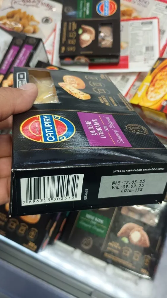 Quiche Congelada Pré Assada Recheio Lorraine Com Catupiry Original Caixa 200g
