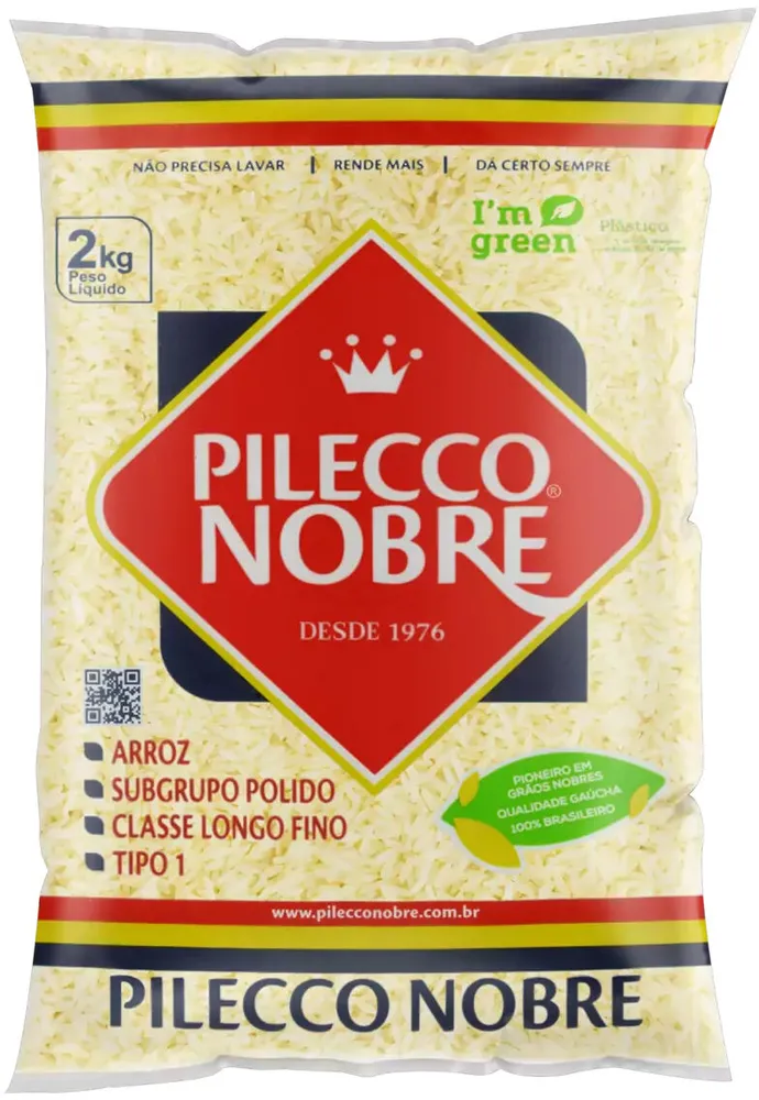 Arroz Polido Tipo 1 Pilecco Nobre Pacote 2kg