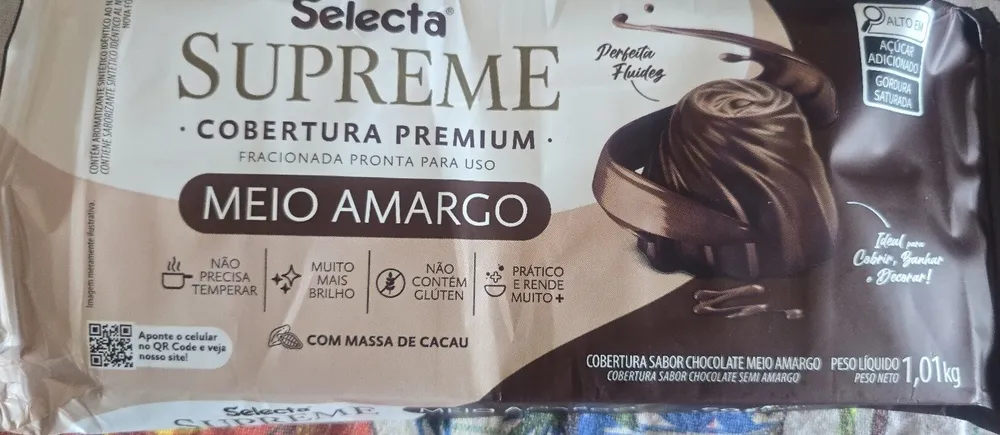 Cobertura Premium Fracionada Sabor Chocolate Meio Amargo