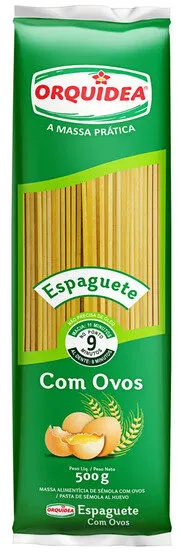 Macarrão De Sêmola Com Ovos Espaguete Orquídea Pacote 500g