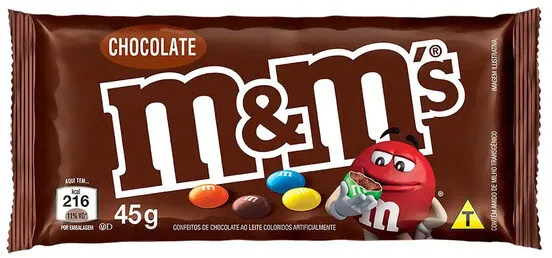 Confeito De Chocolate Ao Leite M Ms Pacote 52g