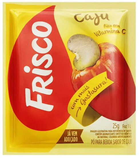 Refresco Em Pó Caju Frisco Pacote 25g