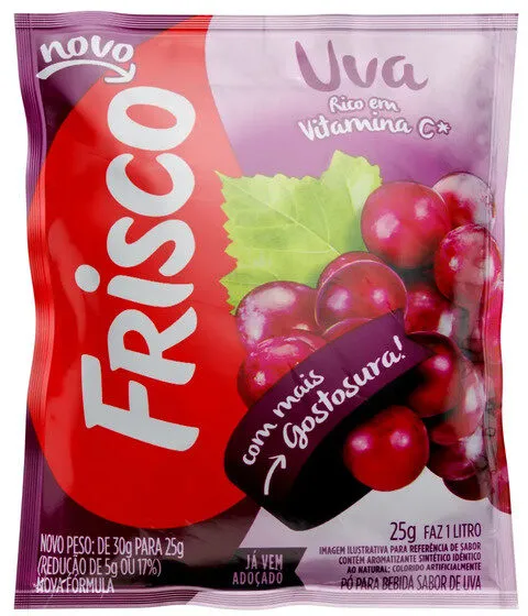 Refresco Em Pó Uva Frisco Pacote 25g