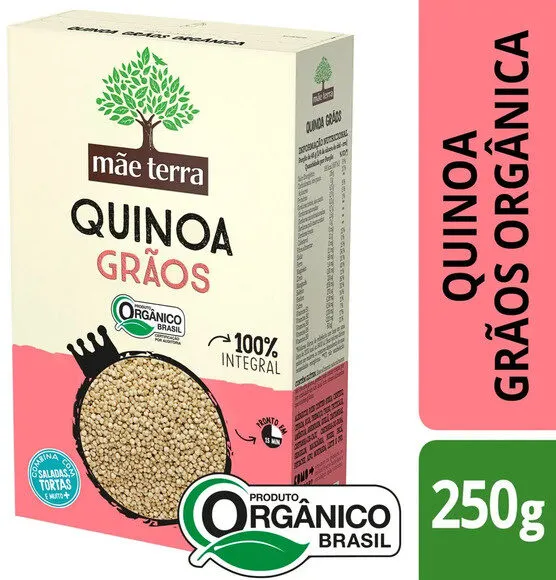 Quinoa Em Grãos Integral Orgânica Mãe Terra Caixa 250g