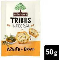 Biscoito Vegano Integral Orgânico Azeite Ervas Mãe Terra Tribos Pacote 50g