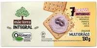 Biscoito Cracker Integral Orgânico Multigrãos Mãe Terra Pacote 130g
