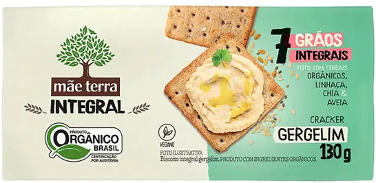 Biscoito Cracker Com Gergelim Integral Orgânico Mãe Terra Pacote 130g