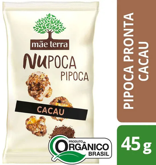 Pipoca doce cacau 45g mãe terra