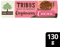 Biscoito Vegano Integral Orgânico Cacau Mãe Terra Tribos Pacote 130g