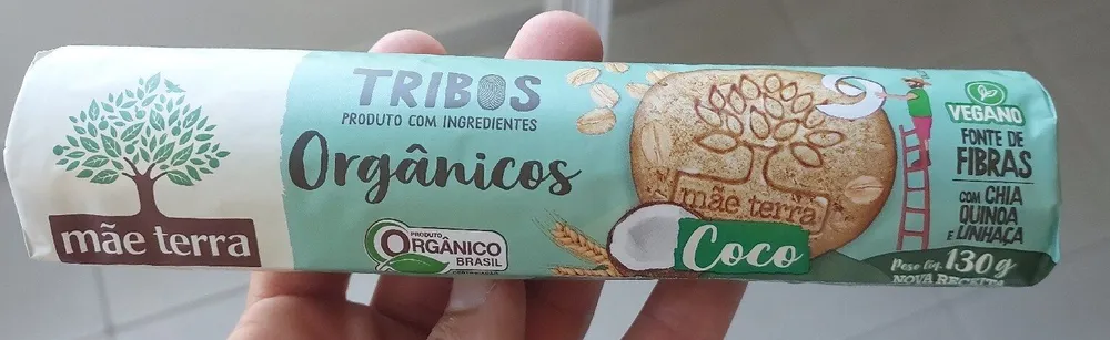 Biscoito Vegano Integral Orgânico Coco Mãe Terra Tribos Pacote 130g