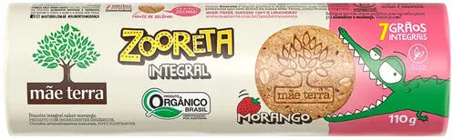 Biscoito Com Mix De Grãos Vegano Integral Orgânico Morango Mãe Terra Zooreta Pacote 110g