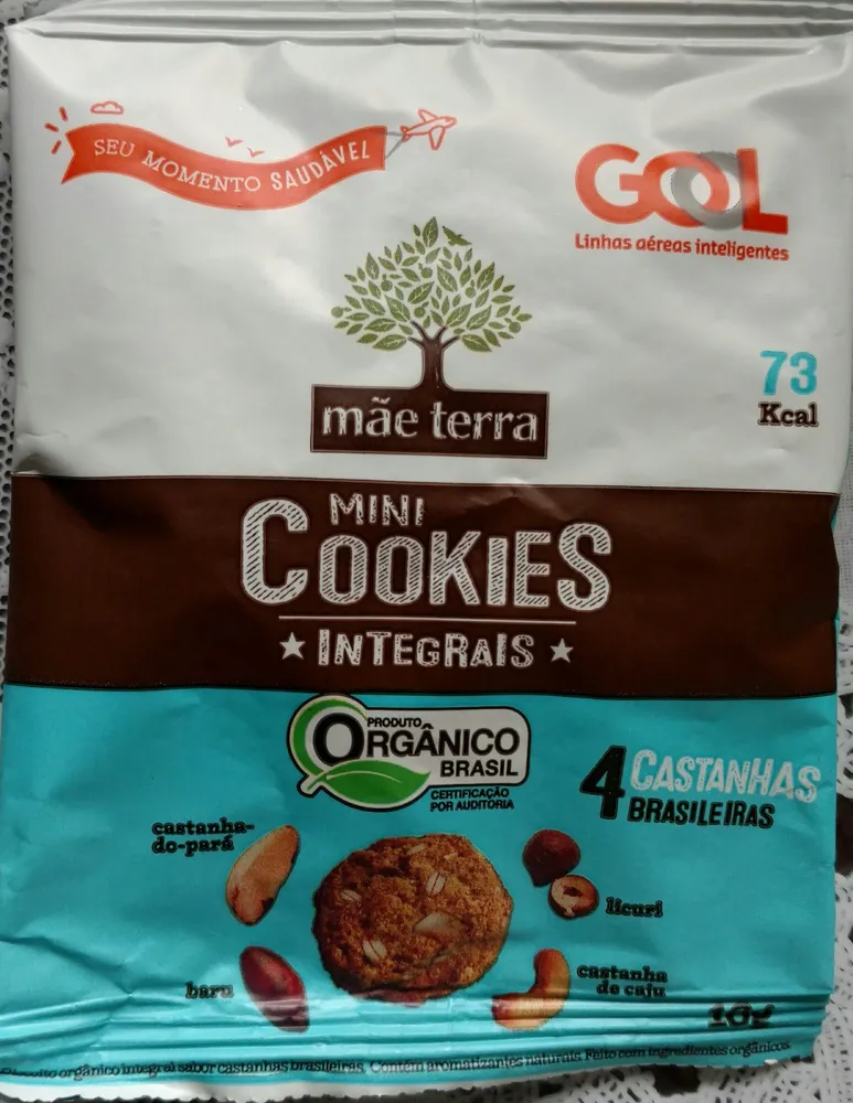 Mini cookies integrais 4 castanhas brasileiras