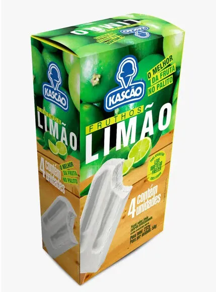 Pack Picolé Limão Kascão Fruthos Caixa 232g 4 Unidades