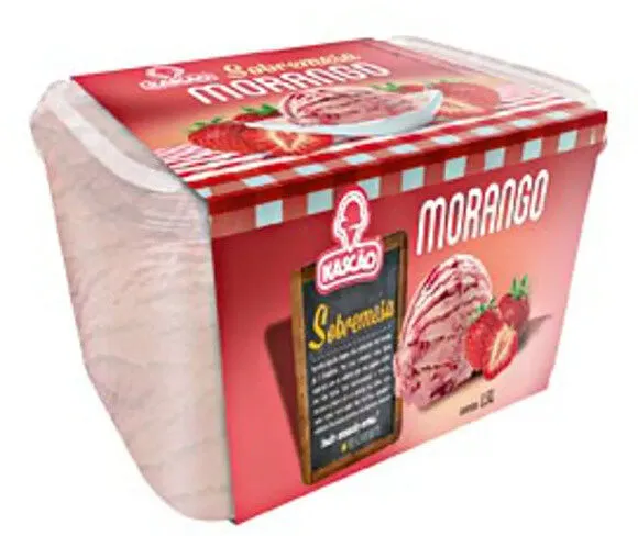Sorvete Morango Kascão Sobremesa Pote 1,5l