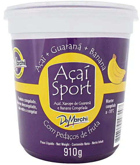 Açaí Com Guaraná E Banana De Marchi Sport Pote 910g