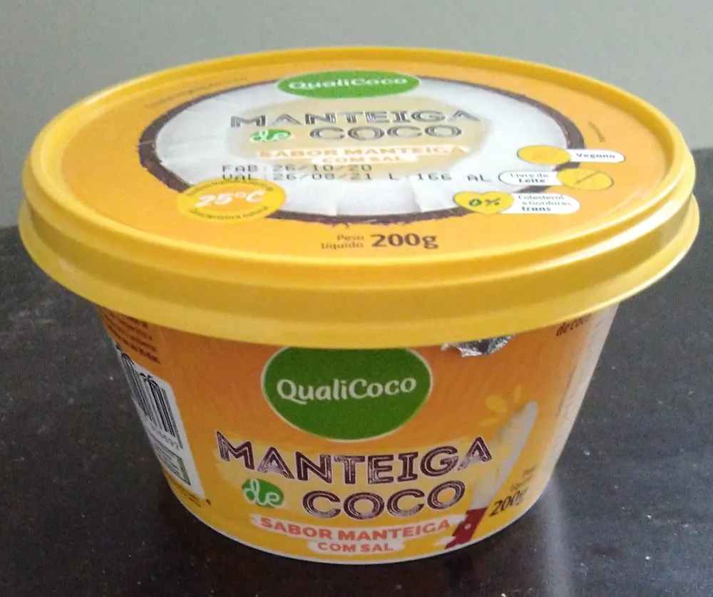 Manteiga de Coco Com Sal Qualicoco Sabor Manteiga