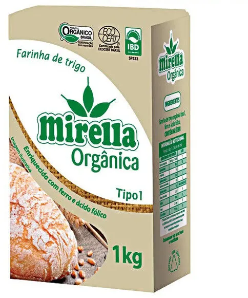 Farinha De Trigo Tipo 1 Orgânica Mirella Pacote 1kg