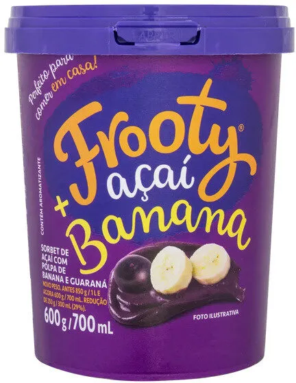 Sorbet Açaí E Banana Frooty Pote 700ml