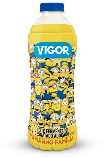 Leite Fermentado Desnatado Minions Vigor Garrafa 800g Tamanho Família